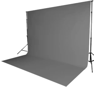 Muslin Grey Backdrop Material 3X6M with stands