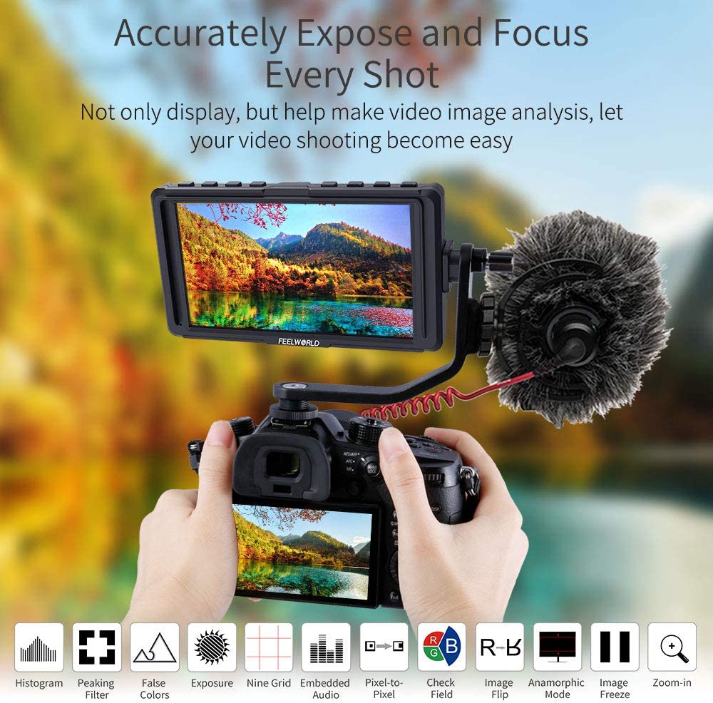 (4K) FEELWORLD F5 5 Inch DSLR On Camera Field Monitor - Image 6