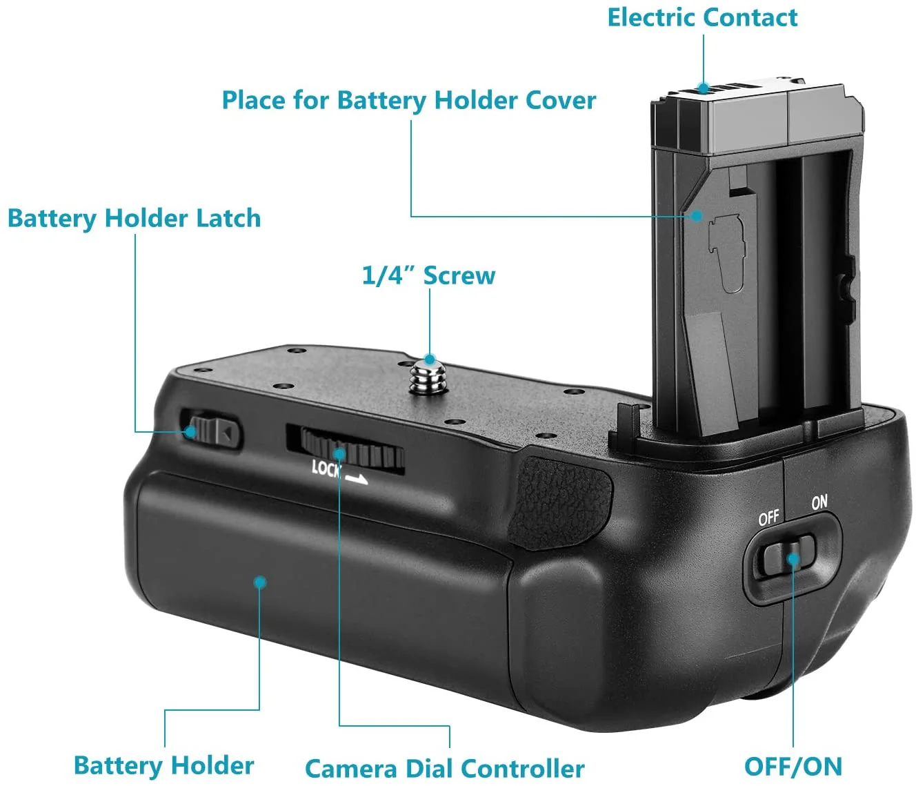 Battery Grip for Canon EOS 800D/Rebel T7i/77D/Kiss X9i/9000D Camera (BG-E17) - Image 2