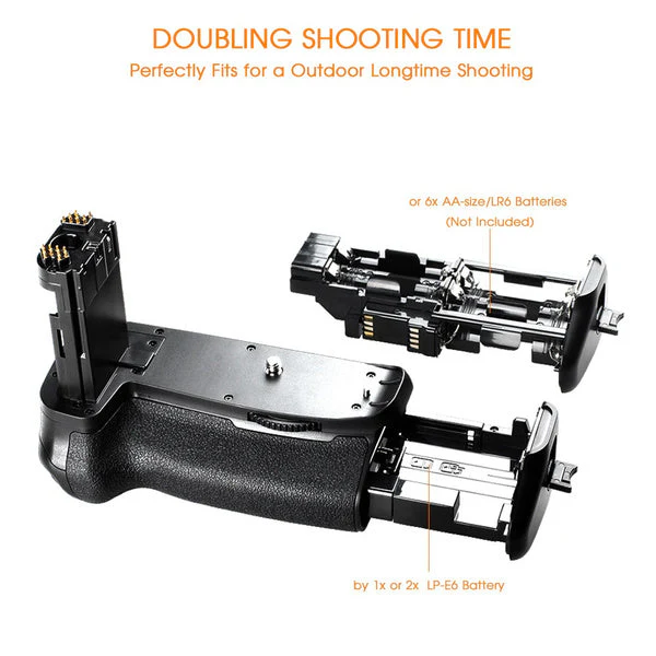 Canon 7D Mark II DSLR Camera battery Grip ( BG-E16) Works with LP-E6 Battery or 6 Pieces AA Batteries - Image 5