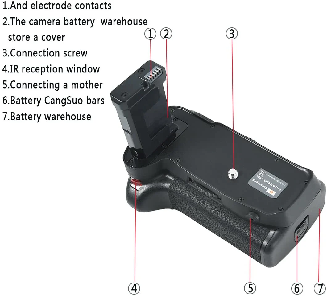 Battery Grip for Nikon D3100/D3200/D3300/D5300 SLR Digital Camera with remote control - Image 2
