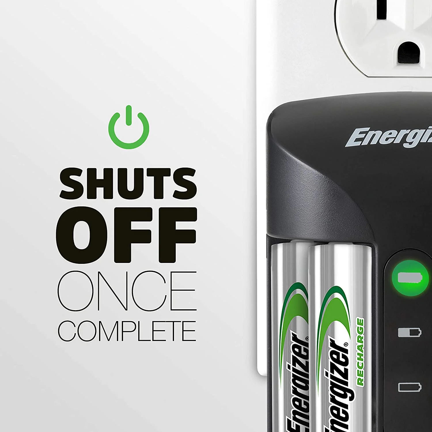Energizer Rechargeable AA Battery Charger with 4 AA NiMH Rechargeable Batteries, - Image 2