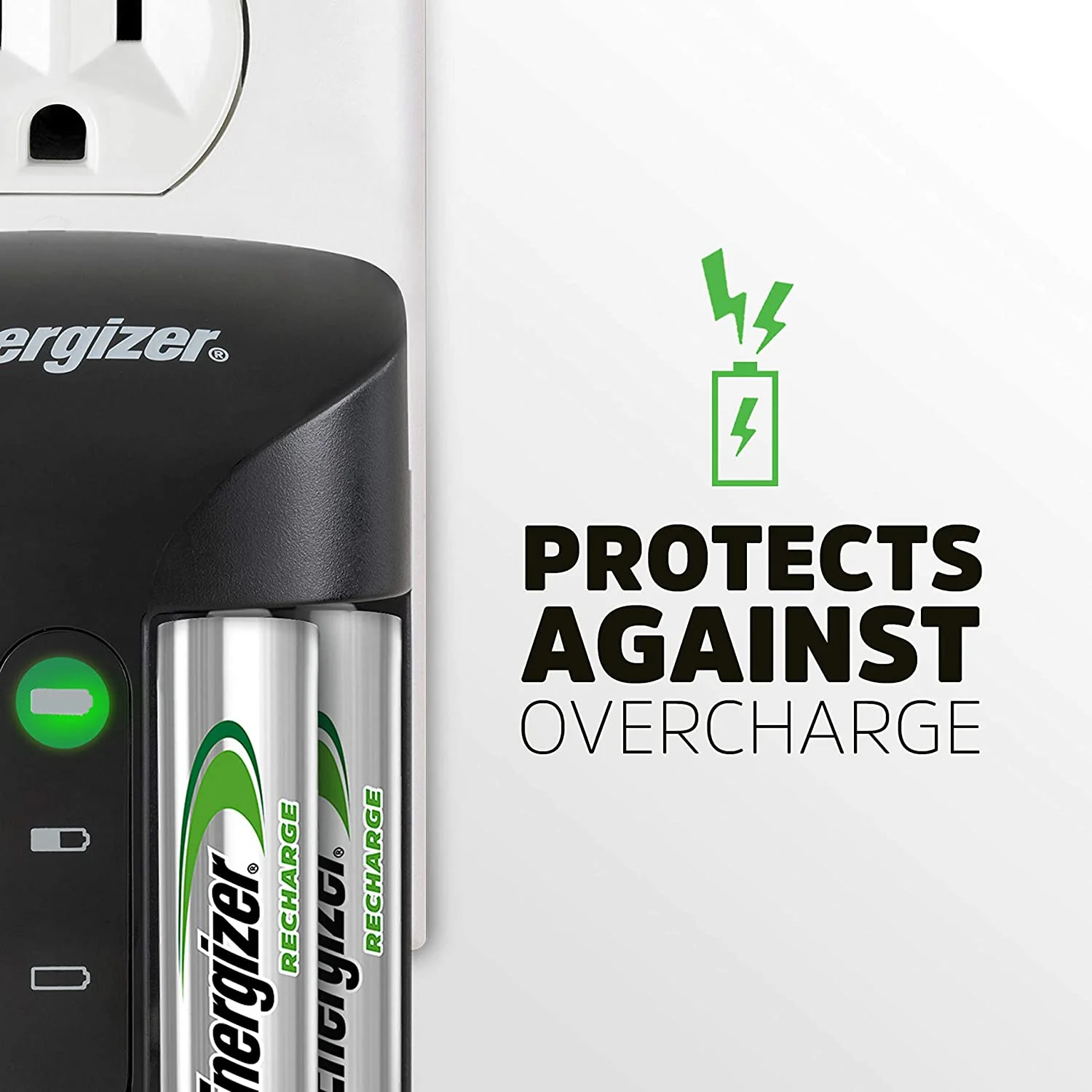 Energizer Rechargeable AA Battery Charger with 4 AA NiMH Rechargeable Batteries, - Image 4