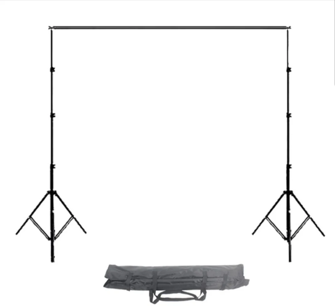Black studio backdrop 3x6M (Muslin) material with stands - Image 2