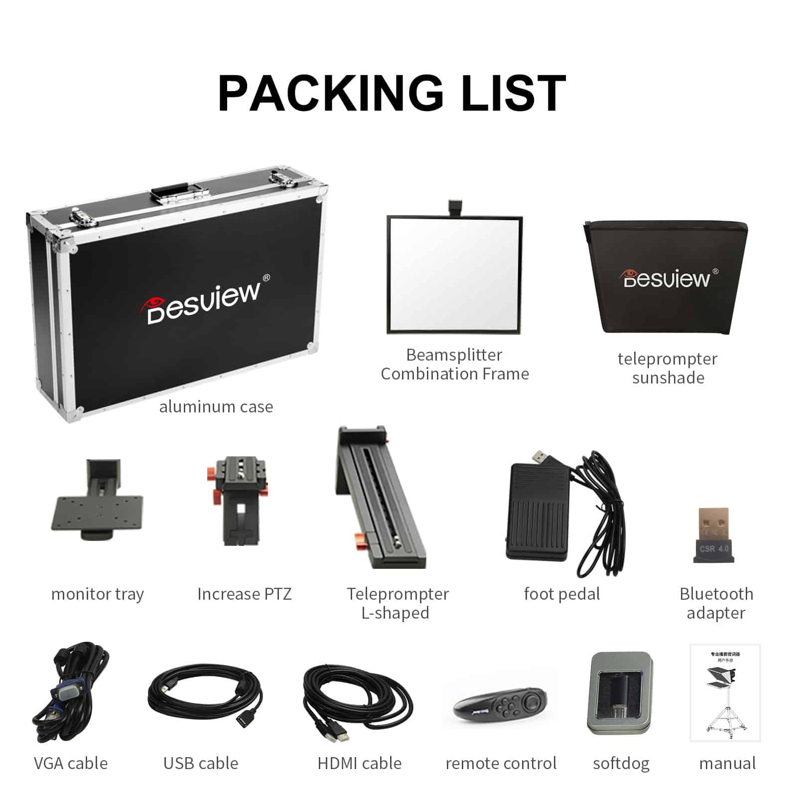 Desview T22 22" HD Teleprompter For Camera Video Recording Speech Interview Live - Image 5