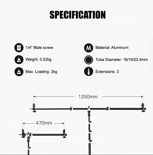 Fotoconic Multi Functional Reflector Holder, Boom Arm, Background Crossbar - Image 6