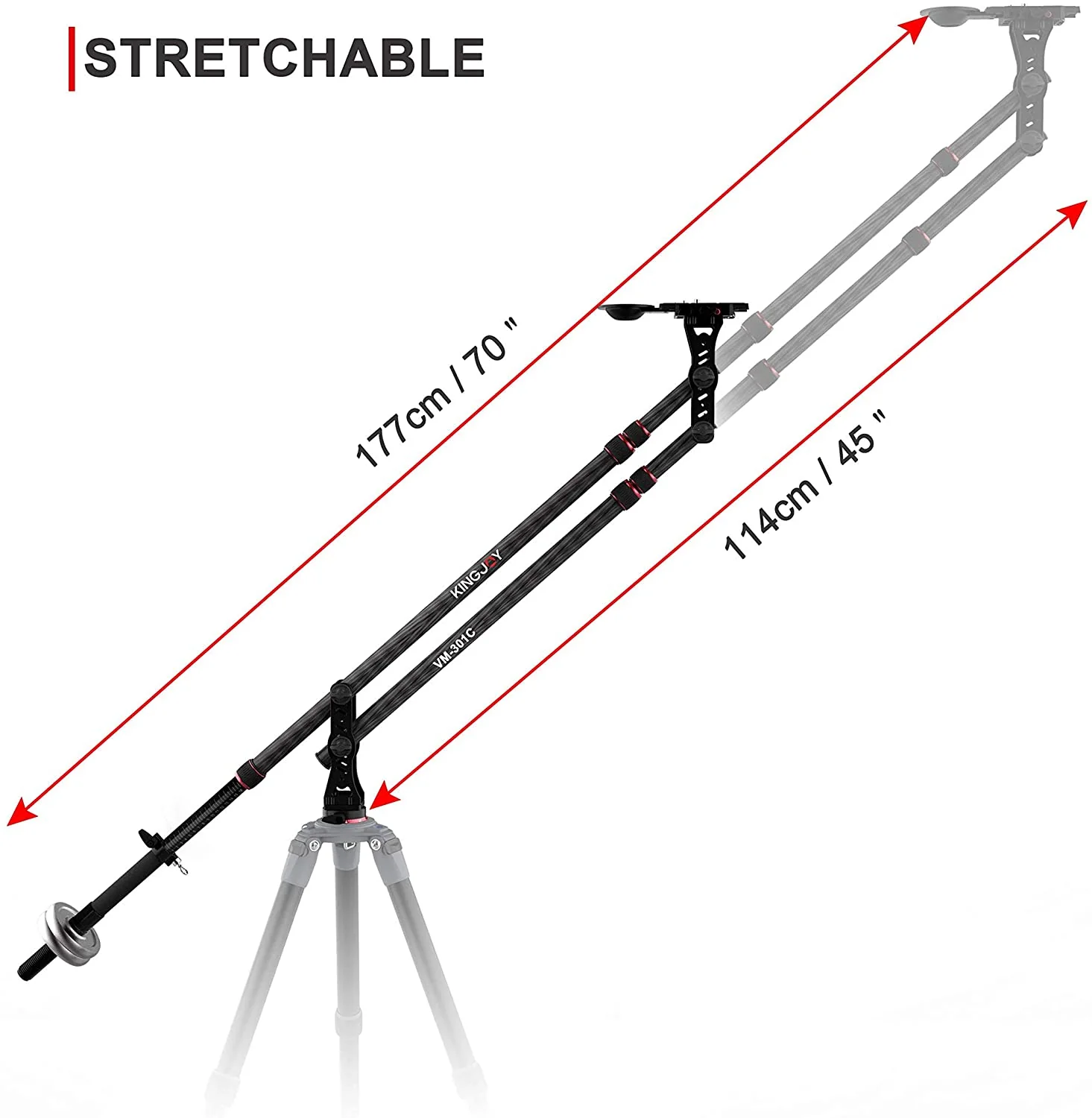 KINGJOY 70 inches Carbon Fiber Jib Arm - Image 4