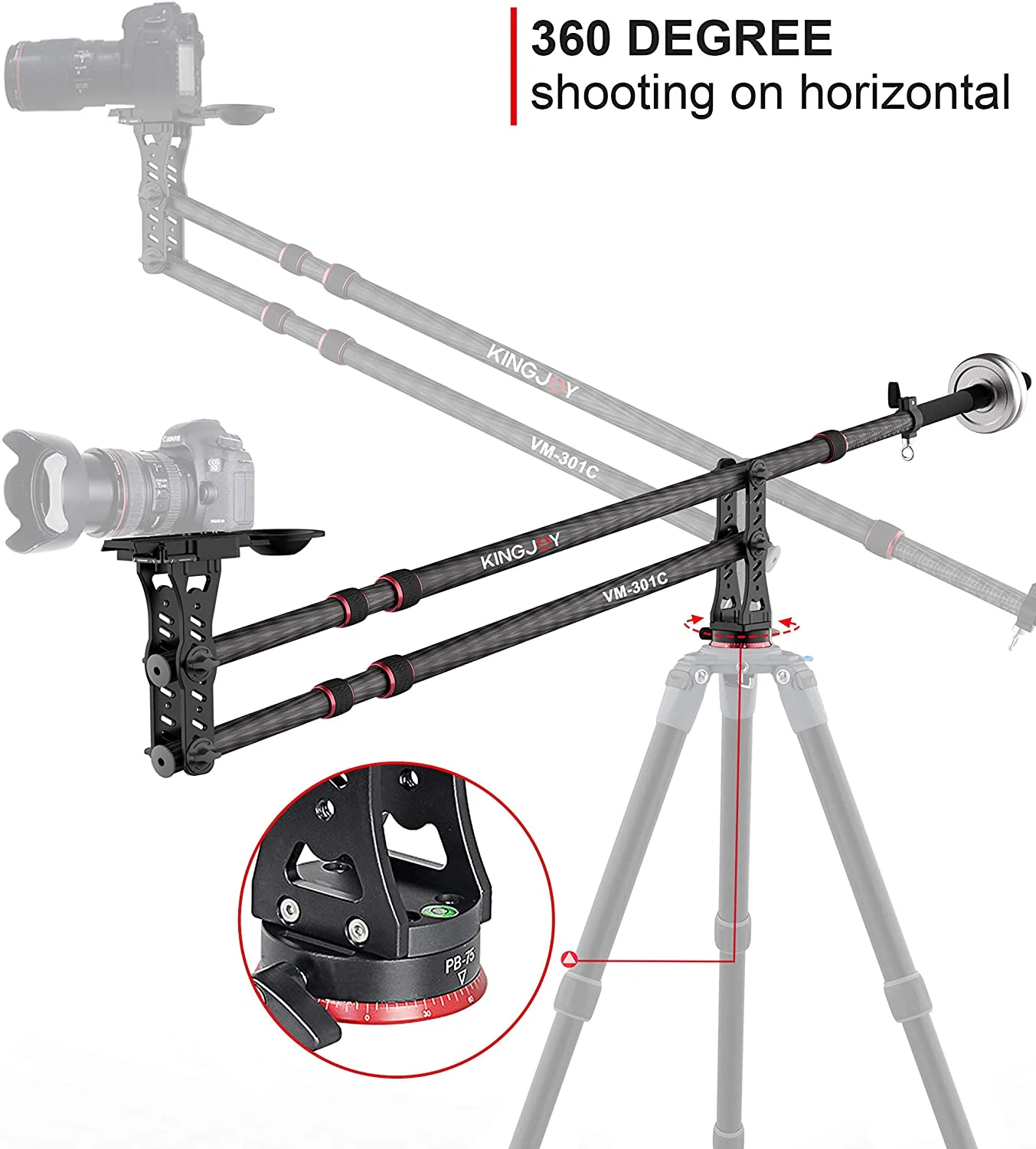 KINGJOY 70 inches Carbon Fiber Jib Arm - Image 5