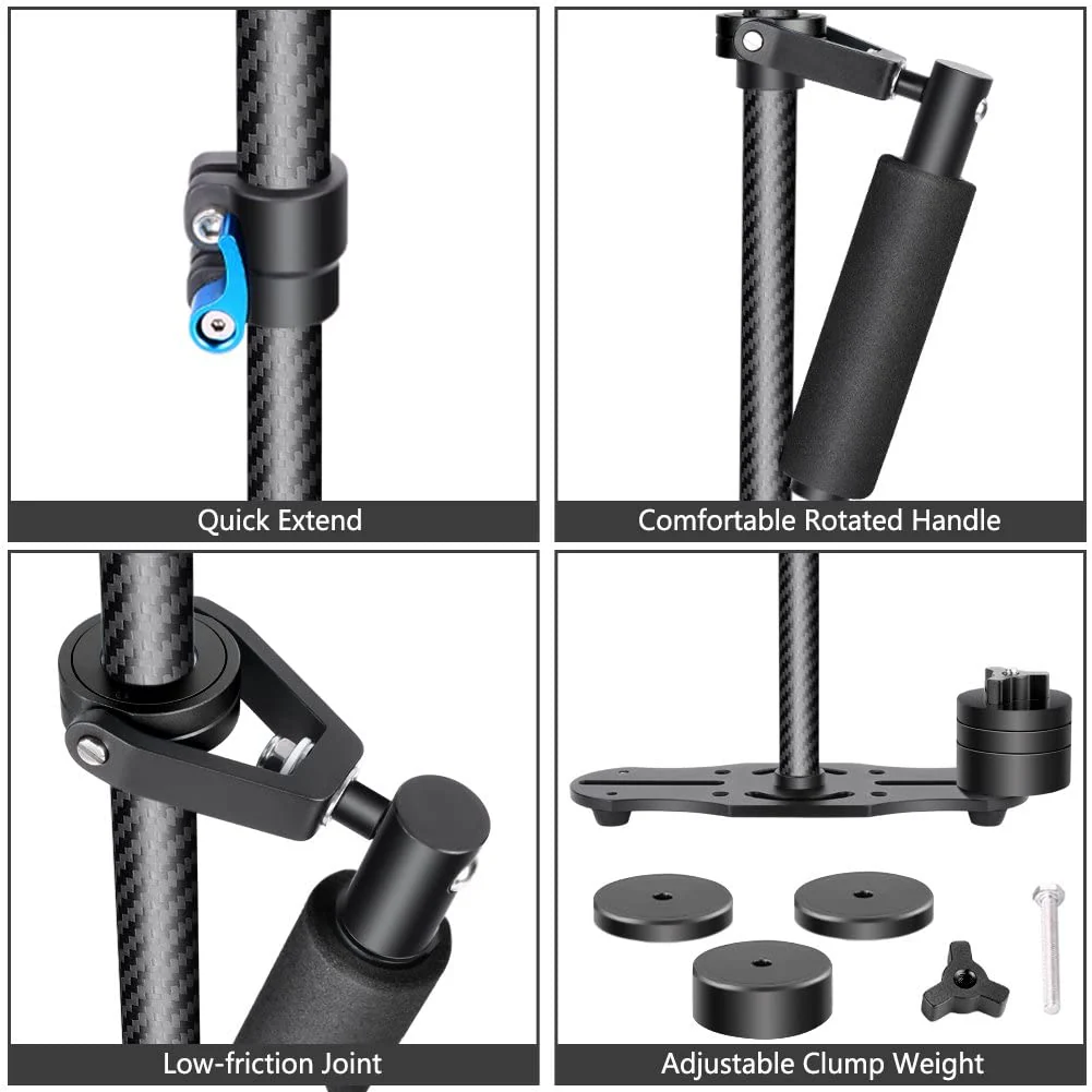 Neewer Carbon Fiber 24 inches/60 Centimeters Handheld Stabilizer - Image 2