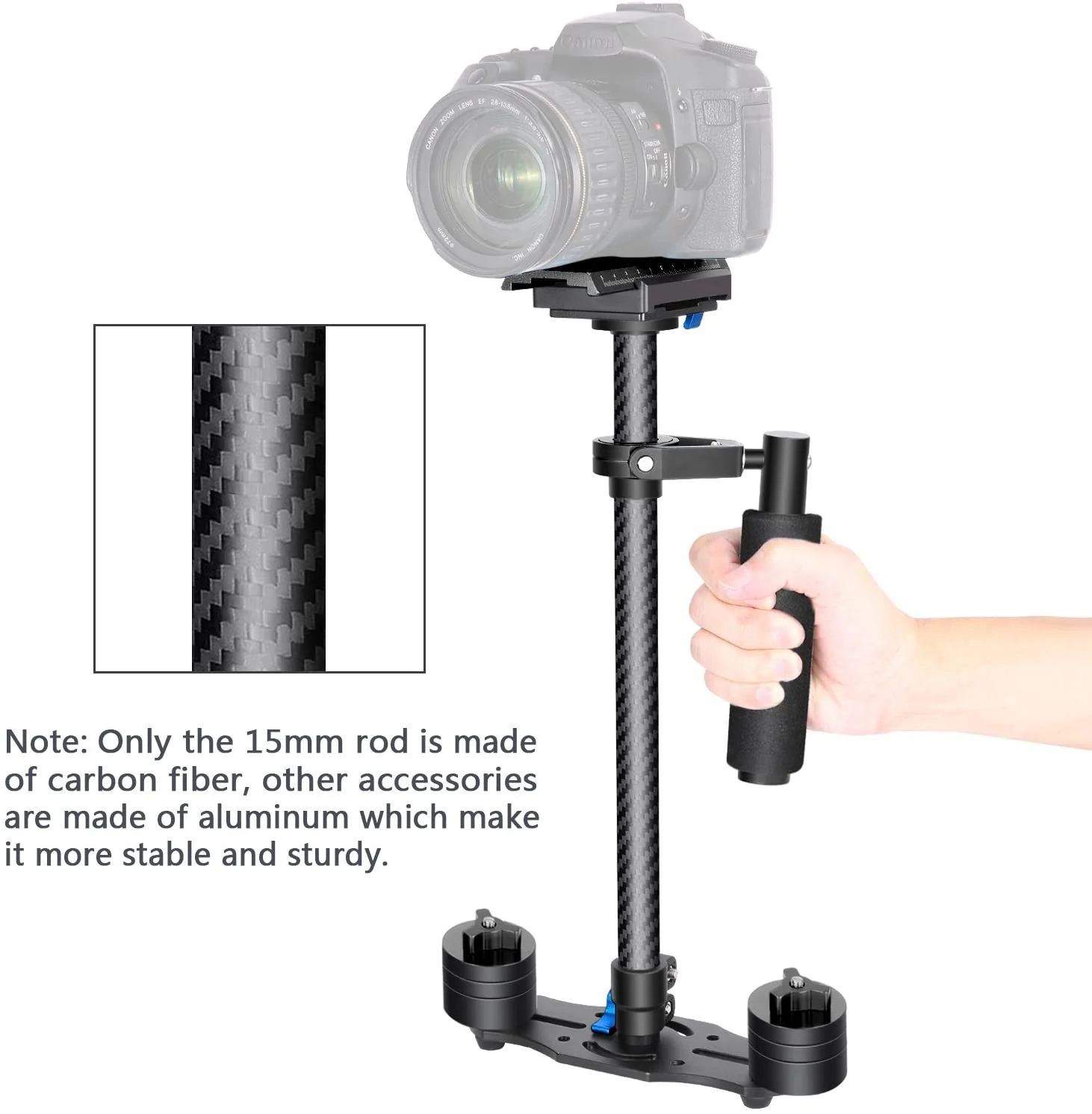 Neewer Carbon Fiber 24 inches/60 Centimeters Handheld Stabilizer - Image 5
