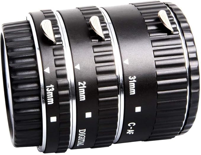 Ommlite C-AF-A Auto Focus Metal Macro Extension Tube Set for Canon EOS EF EF-S SLR Cameras - Image 2