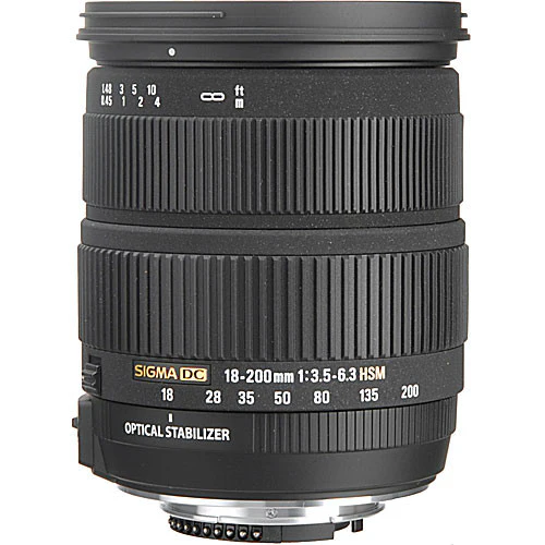 Used: Sigma 18-200mm f/3.5-6.3 DC OS HSM Lens for Nikon Digital SLR